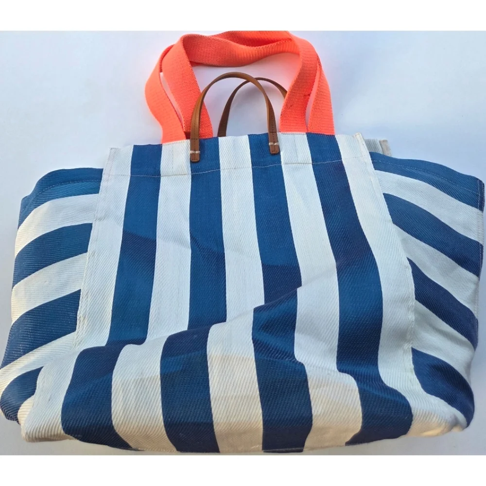 Clare V. Beach Tote Azul Shell No Clutch Rare - Picture 5 of 16